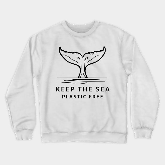 Ocean Protection Whale Tail Environmental Awareness Crewneck Sweatshirt by DefineWear